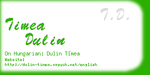timea dulin business card